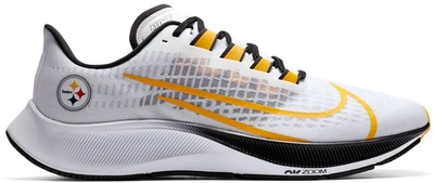 Pre-owned Nike  Air Zoom Pegasus 37 Pittsburgh Steelers In White/pure Platinum-black-university Gold