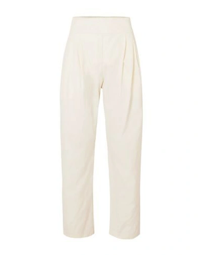 Matin Pleated Cotton-canvas Straight-leg Pants In White