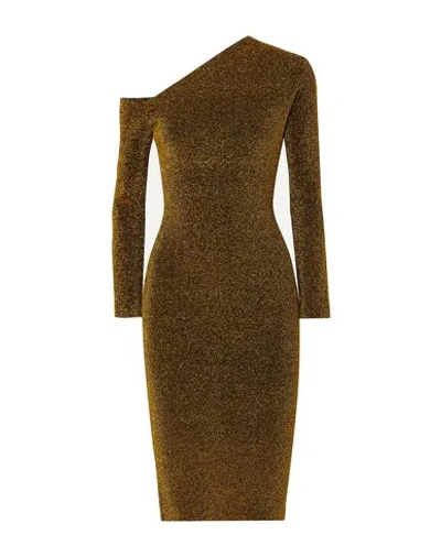 Solace London Midi Dresses In Gold