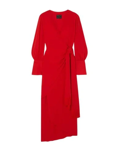Mother Of Pearl + Net Sustain Velda Fringed Lyocell Wrap Dress In Red