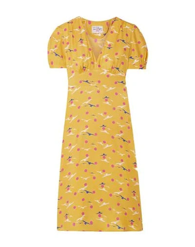 Hvn Midi Dresses In Yellow