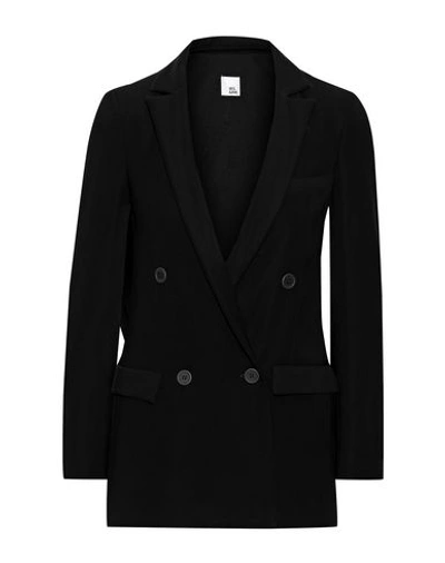 Iris & Ink Federica Double-breasted Crepe Tuxedo Jacket In Black