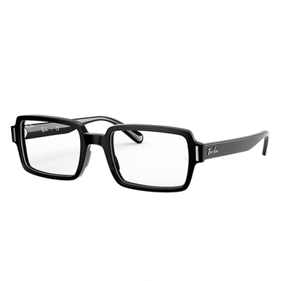 Ray Ban Benji Optics Eyeglasses Shiny Black Frame Clear Lenses 52-20 In Schwarz Glänzend