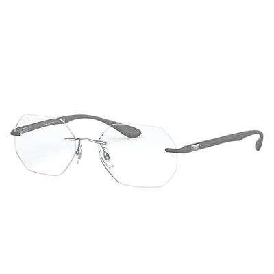 Ray Ban Rb8765 Eyeglasses Sand Grey Frame Clear Lenses 53-21 In Sand Grau