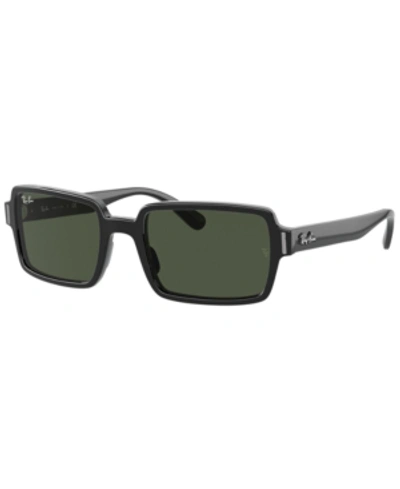 Ray Ban Sunglasses Unisex Benji - Shiny Black Frame Green Lenses 52-20
