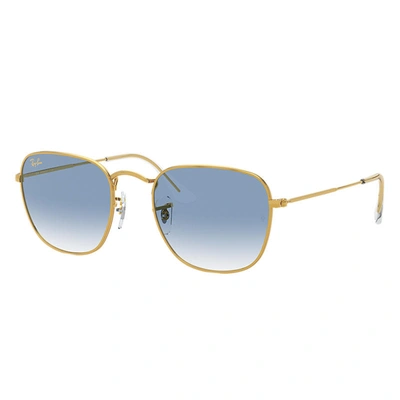 Ray Ban Frank Legend Gold Sunglasses Gold Frame Blue Lenses 51-20