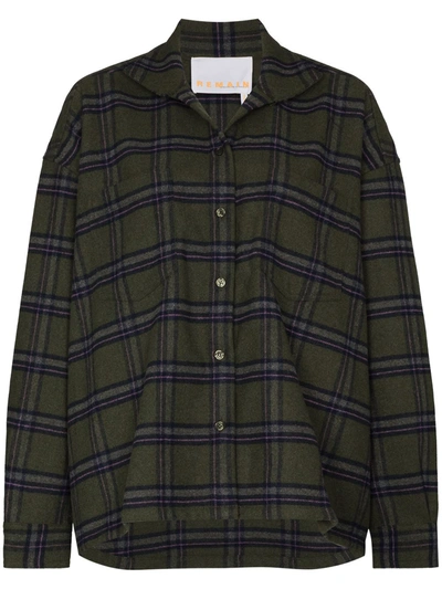 Remain Robin Checked Button-down Shirt In Green