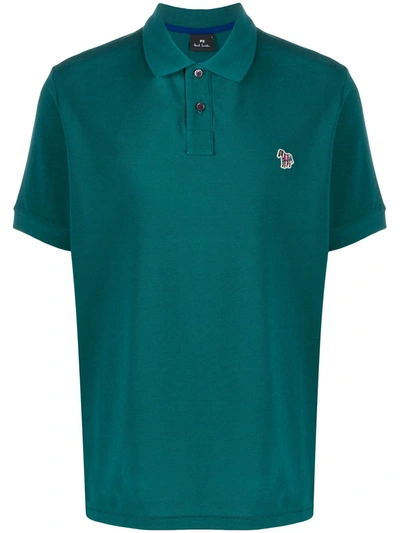 Ps By Paul Smith Short Sleeve Embroidered Logo Polo Shirt In Green