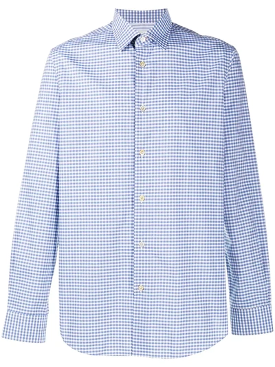 Paul Smith Checked Buttoned Shirt In Blue