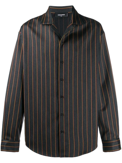 Dsquared2 Stripe-pattern Buttoned Shirt In Grey