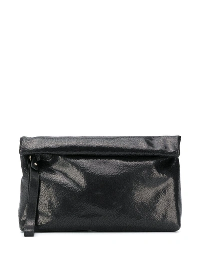 Ann Demeulemeester Roll-top Clutch Bag In Black