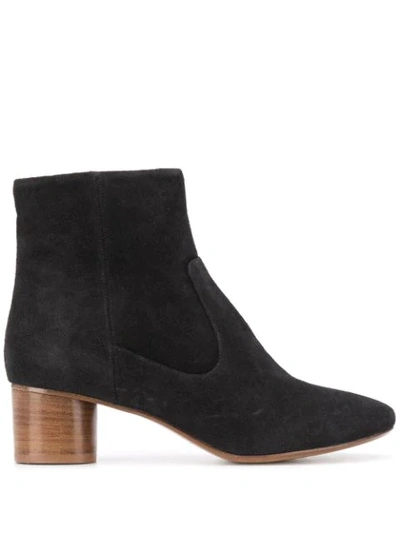 Isabel Marant Dusta 50mm Suede Ankle Boots In Black