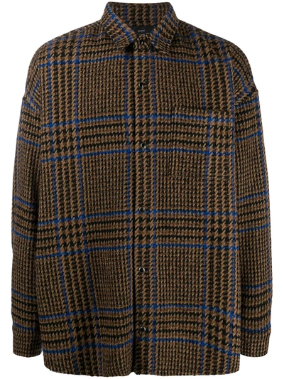 Alanui Oversized Checked Overshirt In Brown