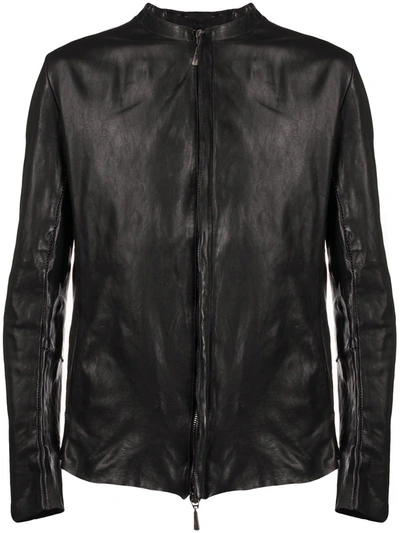 Masnada Creased-effect Zipped Jacket In Black