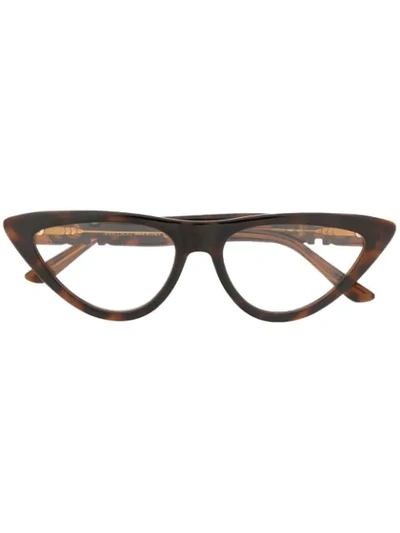 Jimmy Choo Oversize Arm Logo Glasses In Brown