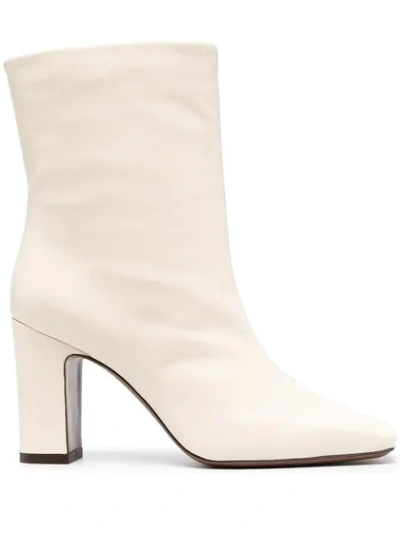 L'autre Chose Square Toe Ankle Boots In Neutrals