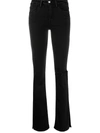 Frame Le Crop Mini Bootcut Trousers In Noir