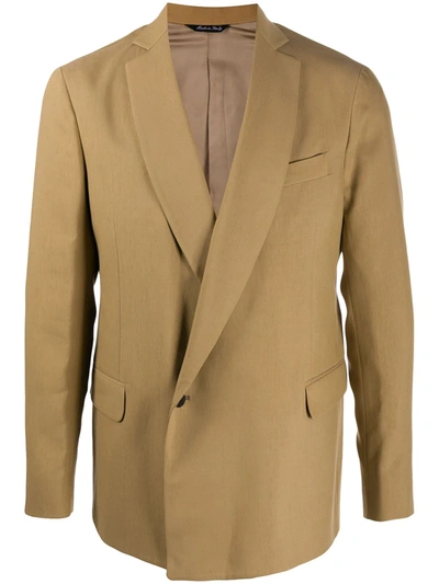 Costumein Off-centre Buttoned Blazer In Neutrals