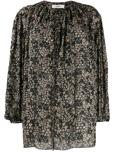 Isabel Marant Étoile Liliana Oversized Floral-print Blouse In Black