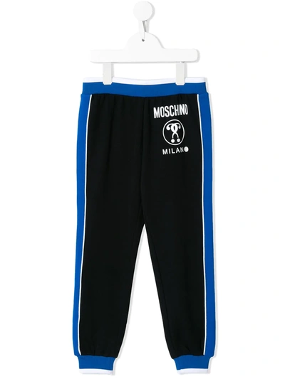 Moschino Kids' Logo-print Track Trousers In Black