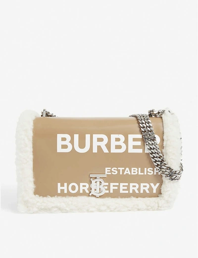 Burberry Lola Medium Leather And Shearling Cross-body Bag