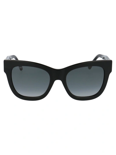 Jimmy Choo Oversized Square Acetate Sunglasses In Black