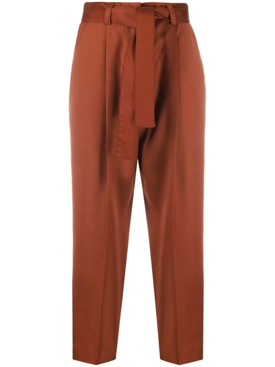 Pt01 Balloon Leg Trousers In Brown