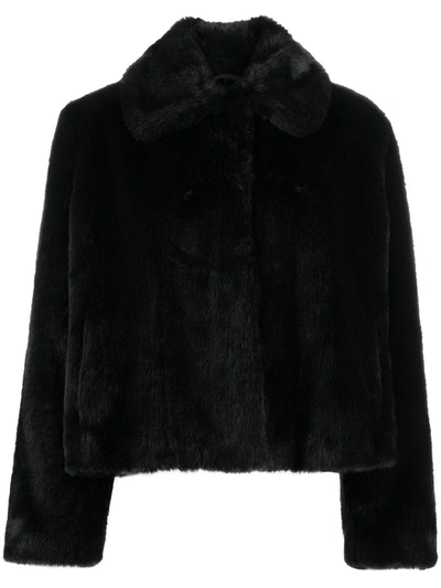 Stand Studio Marcella Faux Fur Jacket In Black