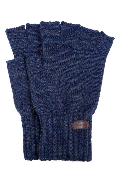 Barbour Fingerless Wool Gloves In Navy