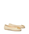 Tory Burch Minnie Travel Ballet Flat, Quilted Leather In New Cream/gold