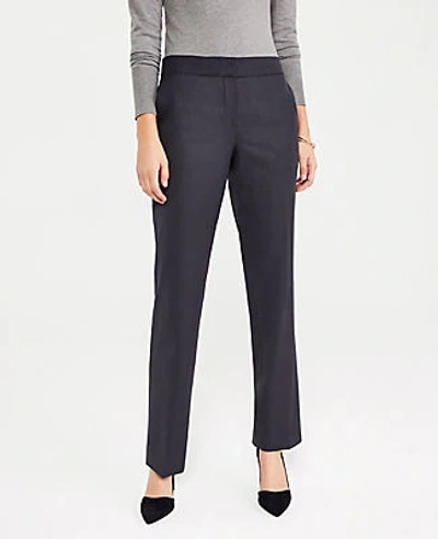 Ann Taylor The Straight Pant In Tropical Wool In Coal Grey
