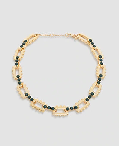 Ann Taylor Cabochon Link Necklace In Gold