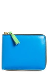 Comme Des Garçons Super Fluo Wallet In Blue