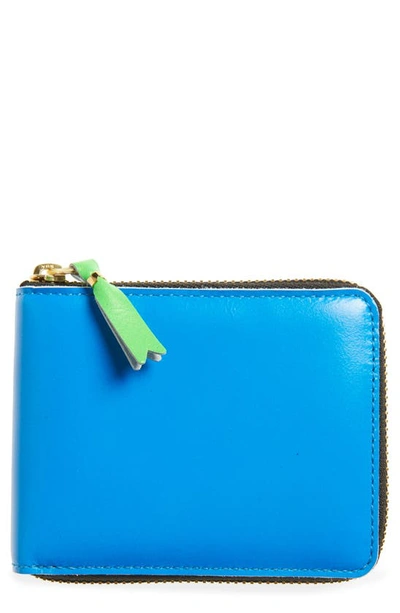 Comme Des Garçons Super Fluo Wallet In Blue