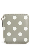 Comme Des Garçons Dot Print Wallet In Grey