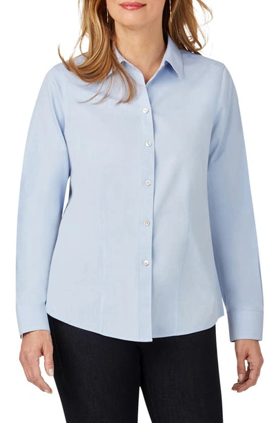 Foxcroft Dianna Non-iron Cotton Shirt In Blue Wave