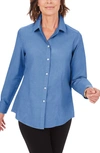 Foxcroft Dianna Non-iron Cotton Shirt In Mountain Blue