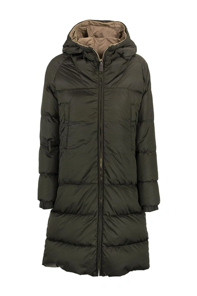 Max Mara Maxmara Sportl Reversible Down Jacket In Anti-drop Taffeta In Green