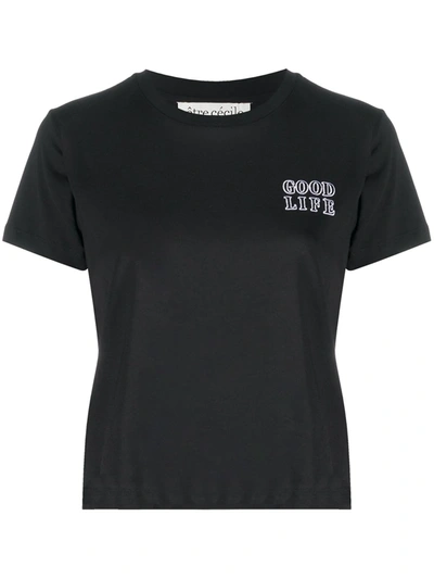 Etre Cecile Good Life Cotton T-shirt In Black