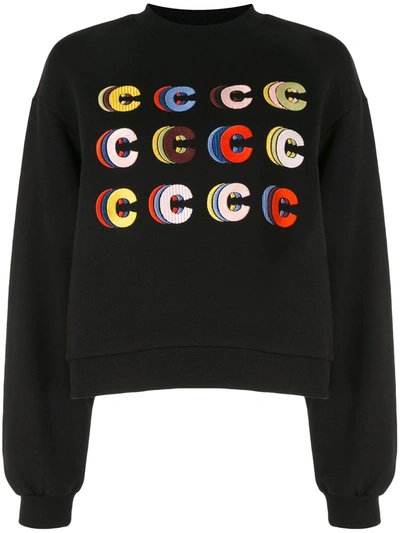 Etre Cecile Graphic Letter Print Sweatshirt In Black