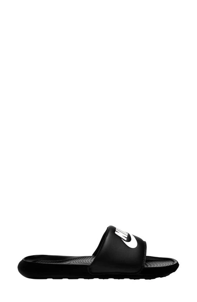 Nike Victori One Slides In Black And White In Black/white/black