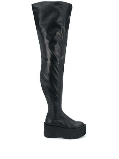 Natasha Zinko Thigh-high Platform Boots In Black