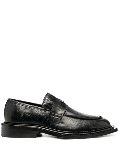 Martine Rose Volcano Debossed Text Loafers In Black