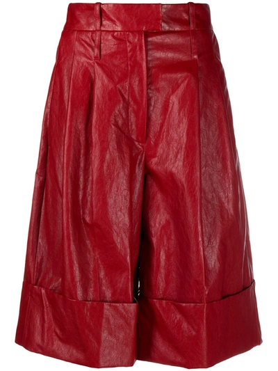 Jejia Knee-length Textured Shorts In Red