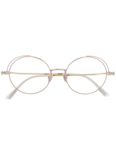 Jimmy Choo Round Frame Glasses In Pink