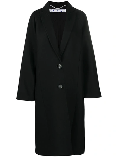 Off-white Oversized Single-breasted Coat In Black