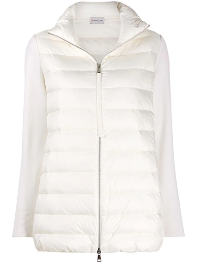 Moncler Down-feather Zip-up Jacket In White