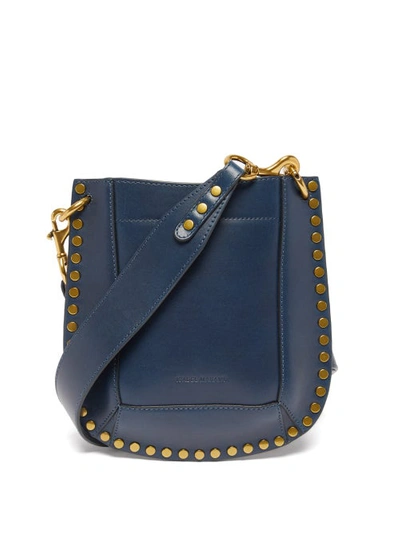 Isabel Marant Nasko Studded Leather Shoulder Bag In Blue
