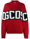 Gcds Oversized Intarsia Logo Knit Jumper In Red