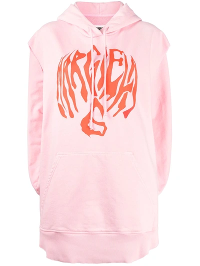 Mm6 Maison Margiela Oversize Sleeveless Hoodie In Pink